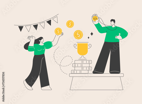 Prize pool abstract concept vector illustration.