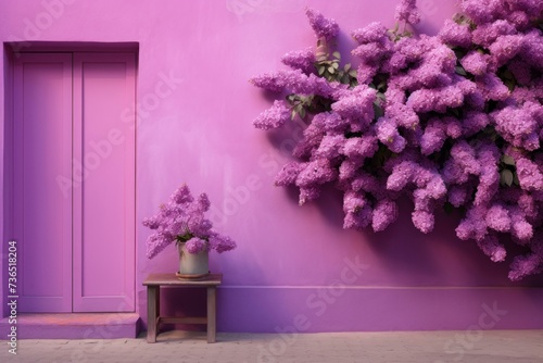 Pink wall purple. Old door paint. Generate Ai