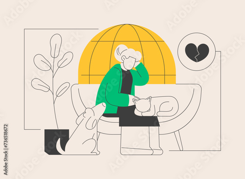 Social isolation abstract concept vector illustration.