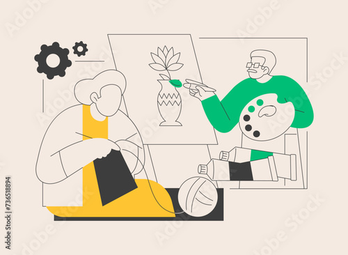 Activities for seniors abstract concept vector illustration.