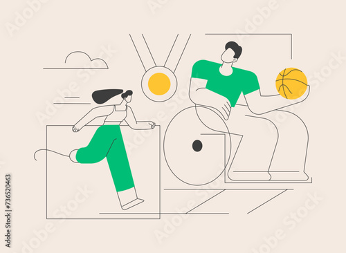 Disabled sports abstract concept vector illustration.