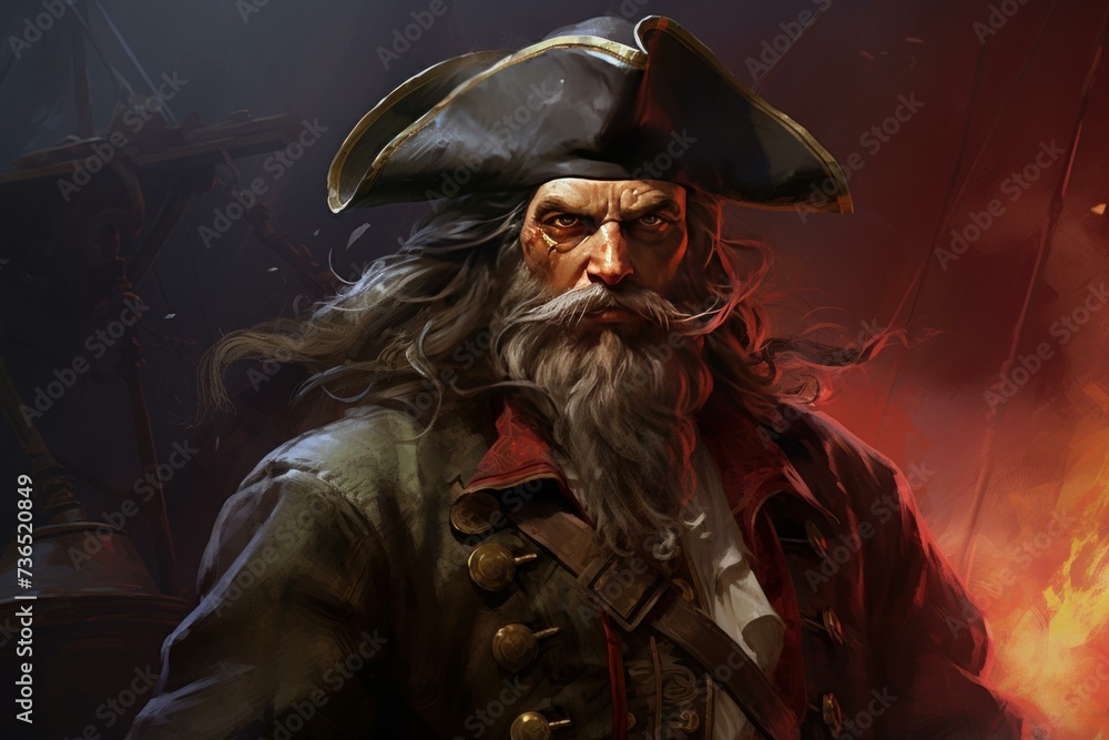 Pirate captains. Event costume hat. Generate Ai