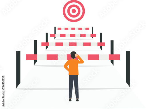 Business Challenges and strategy planning, Way to success or hard work growth concept,
