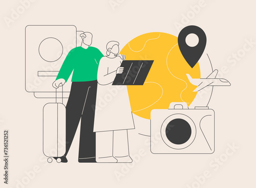 Retirement travel abstract concept vector illustration.