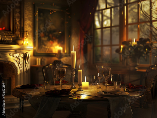 Indulge in the romance of candlelight, photorealistic.