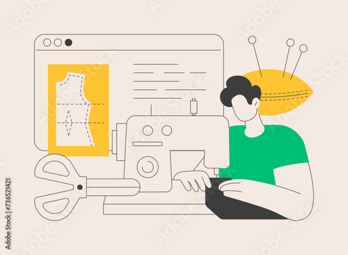 Sewing classes abstract concept vector illustration.