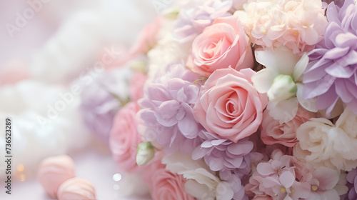 Wedding flowers, bridal bouquet closeup. photo
