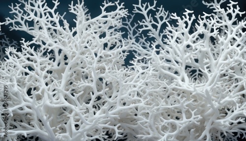 A close up of a coral reef with white branches. Generative AI.