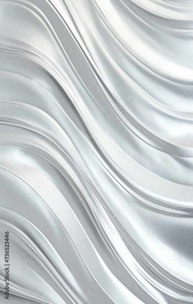 Fototapeta premium Silver waves background with wavy lines. Generative AI.