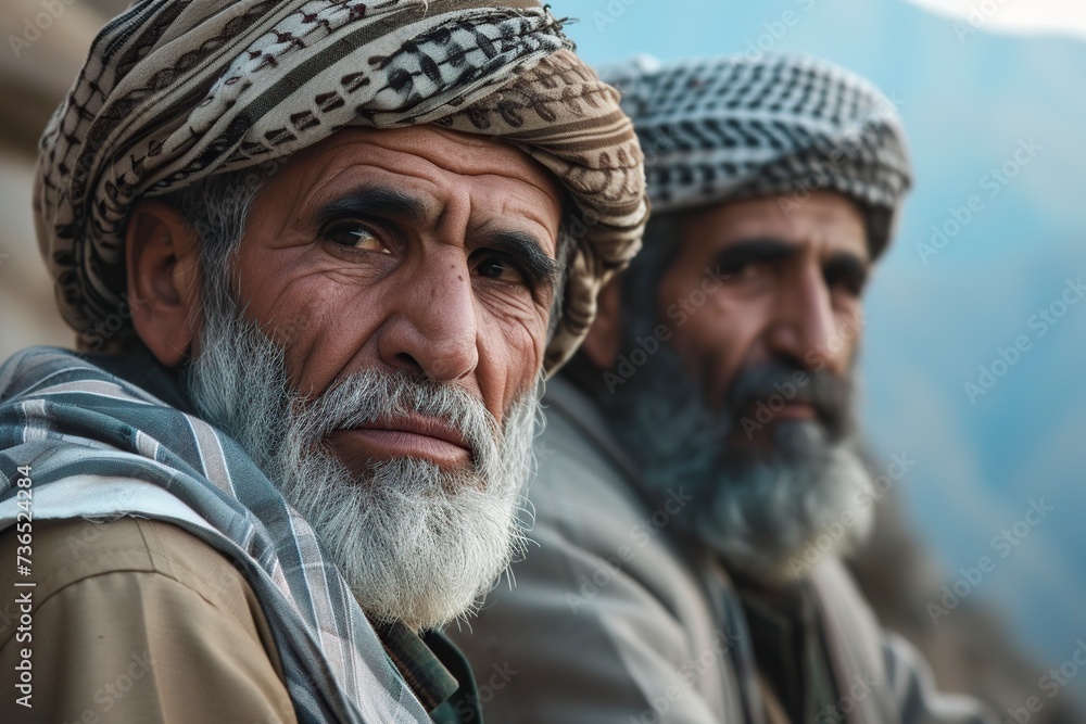 adult arabs sitting on the top of a mountain adult arabs sitting on the top of a mountain