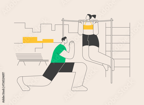 Outdoor workout abstract concept vector illustration.