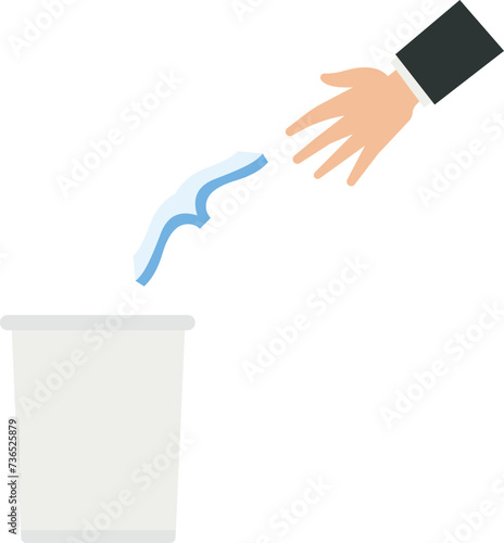 Man throwing the book in the trash, Book waste ecology, Recycling and waste book concept,
