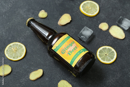 Composition with bottle of ...