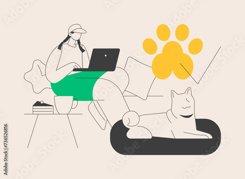 Dogs friendly place abstract concept vector illustration.