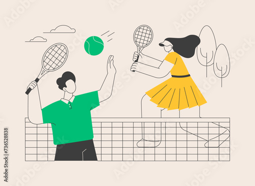 Tennis camp abstract concept vector illustration.