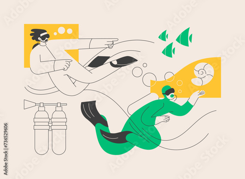 Diving school abstract concept vector illustration.