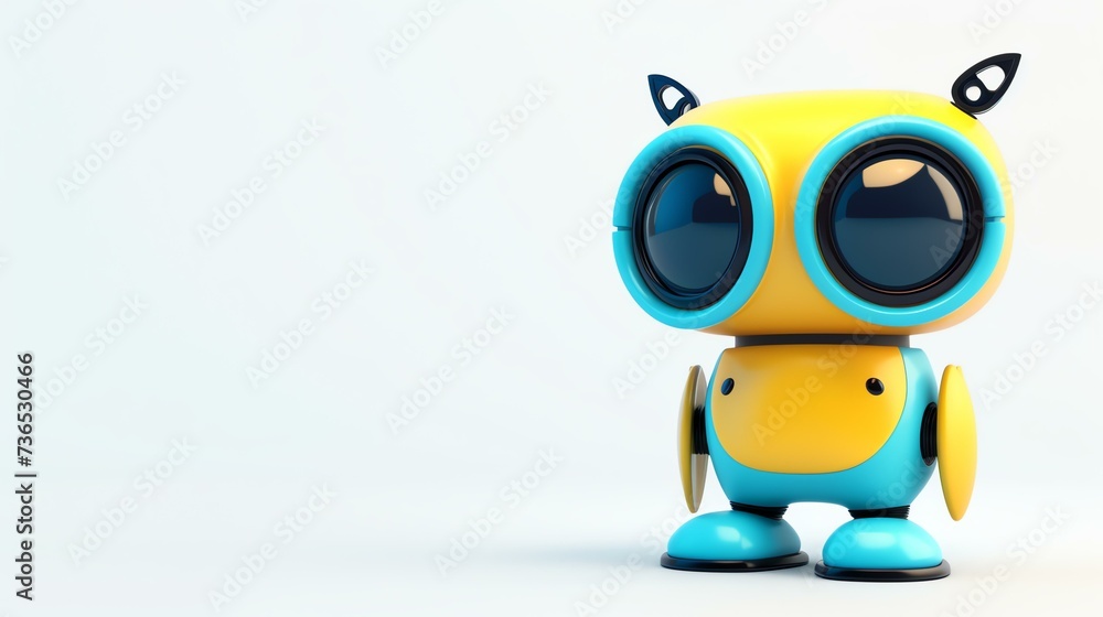 A charming 3D telepath character with adorable features, on a clean white background. This endearing illustration is perfect for conveying ideas of communication, empathy, and mental connect