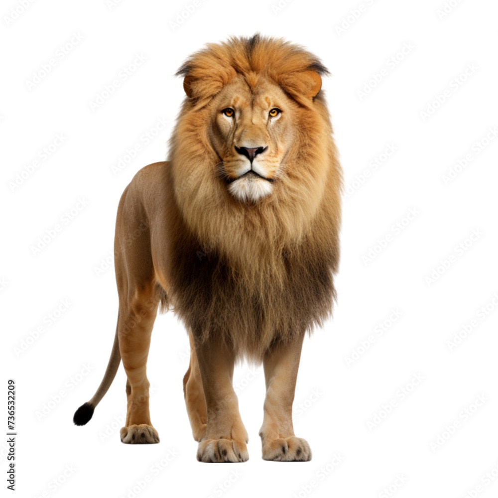 lion isolated on white background. With clipping path.