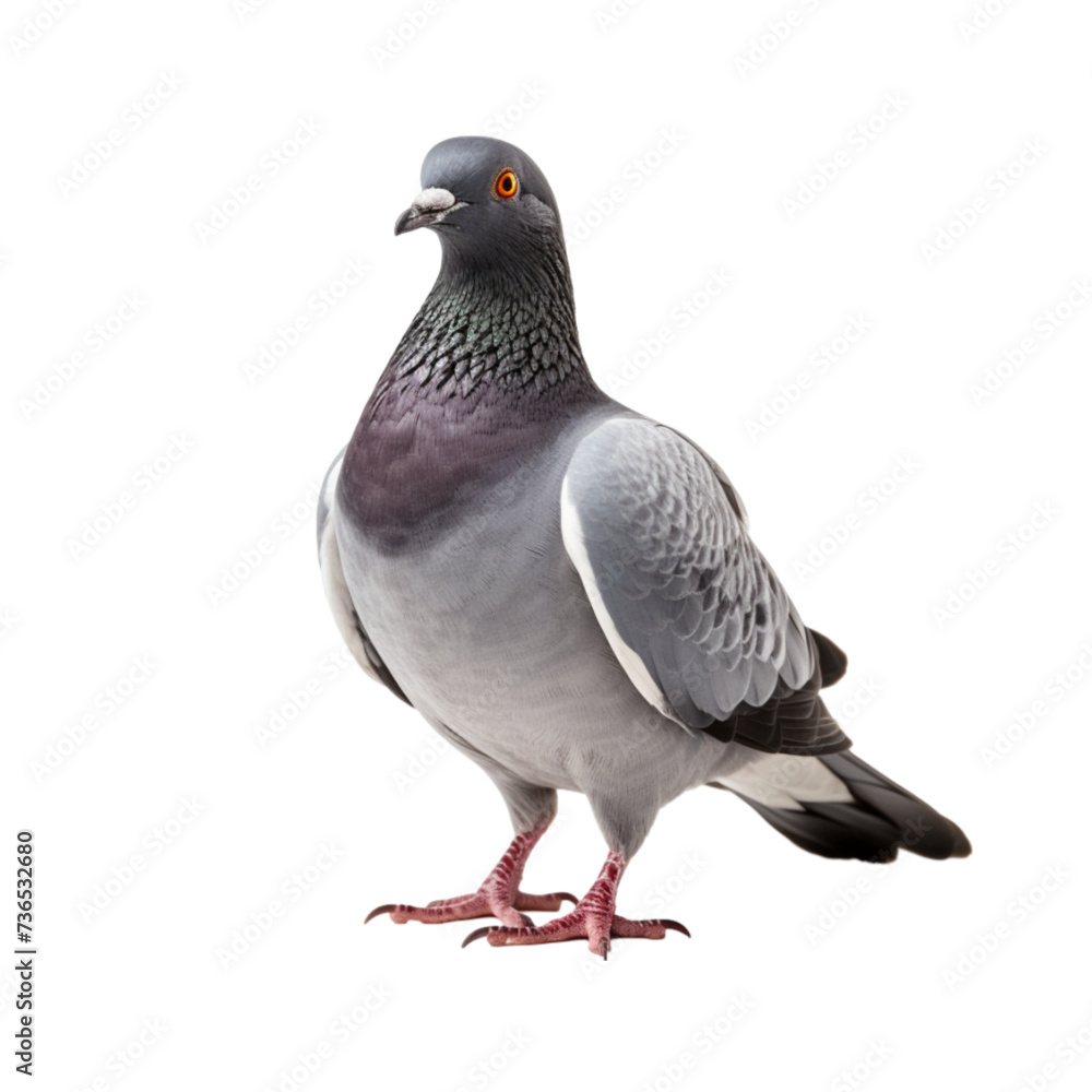 pigeon isolated on white background. With clipping path. pigeon isolated on white background. With clipping path.