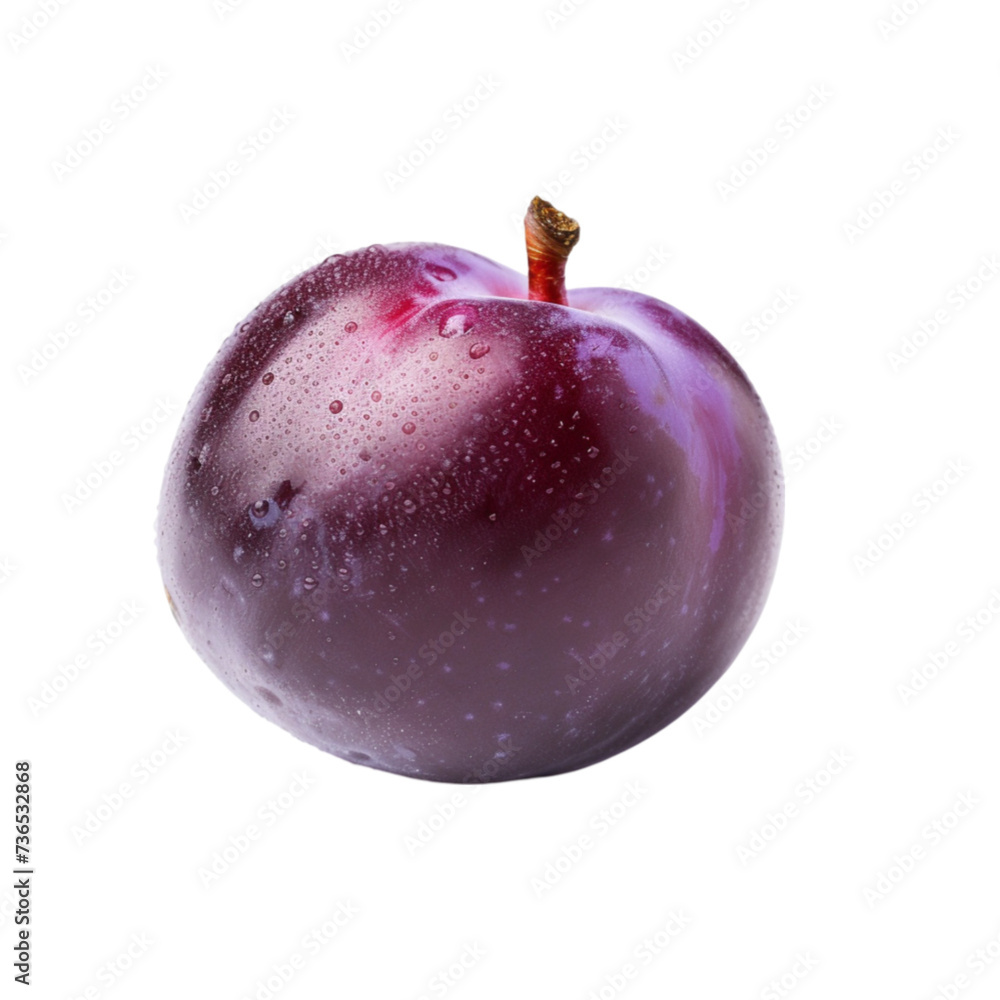 plum isolated on white background. With clipping path.