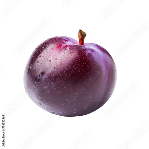 plum isolated on white background. With clipping path.
