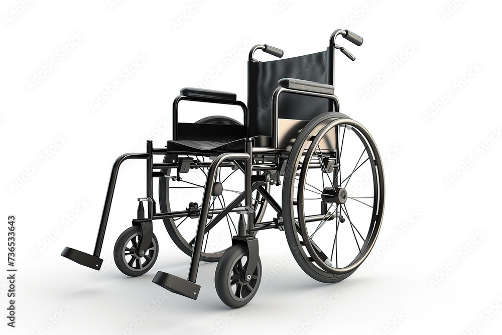 Wheelchair on white background