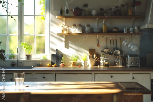 Modern interior of kitchen in new house