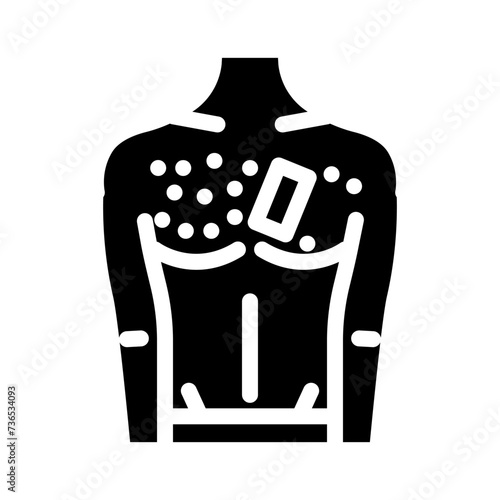 chest waxing male depilation glyph icon vector illustration