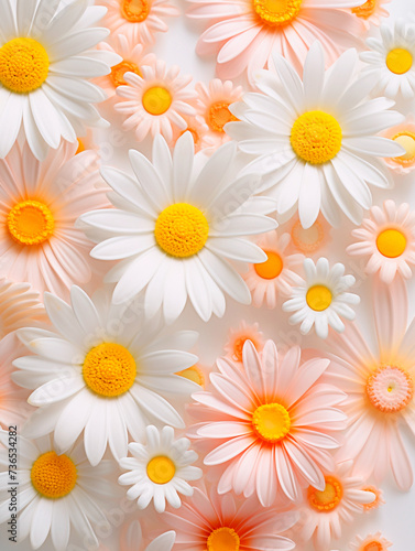 White daisies on white background.  © Kateryna