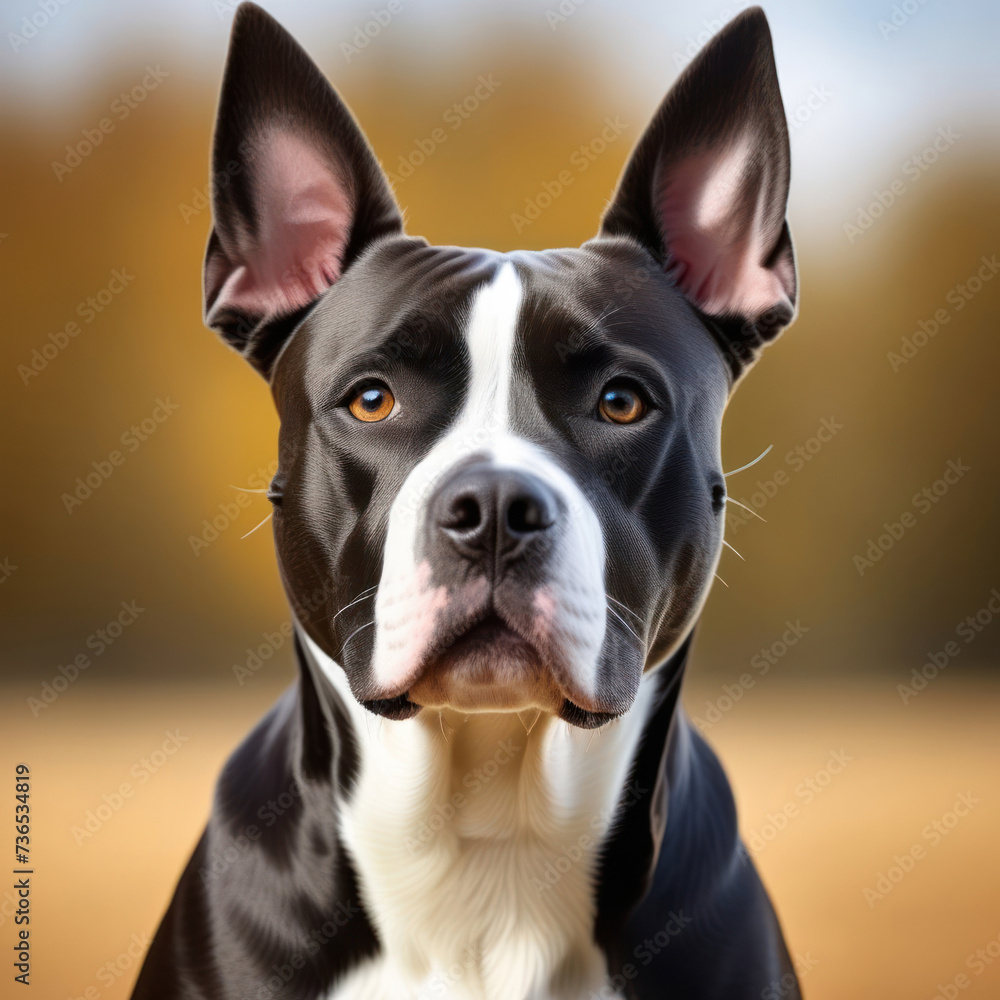 Portrait of American staffordshire terrier, amstaff, stafford. Generative AI