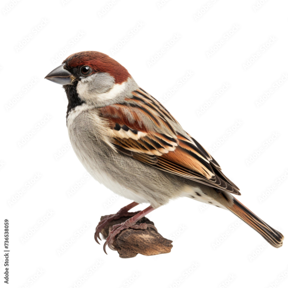 sparrow isolated on white background. With clipping path. sparrow isolated on white background. With clipping path.