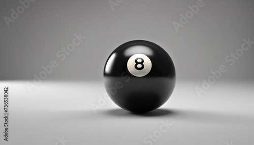 No. 8 black billiard ball on isolated white background