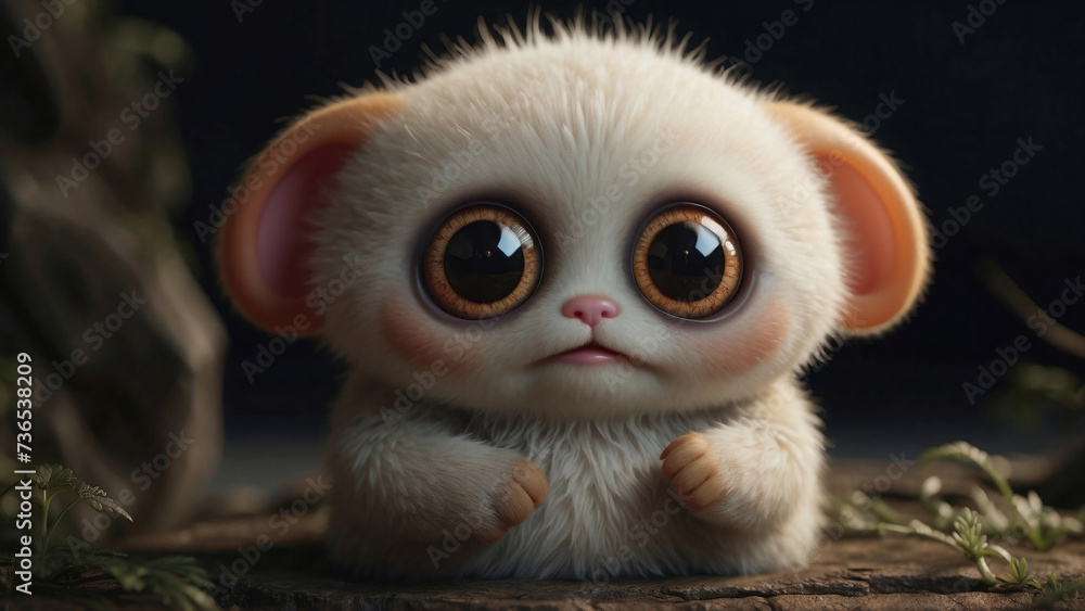 Cute little monster starring 3d rendered model Cute little monster starring 3d rendered model