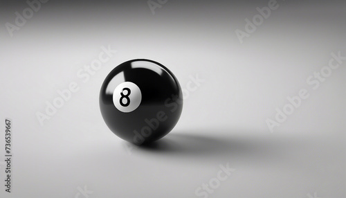 No. 8 black billiard ball on isolated white background 
