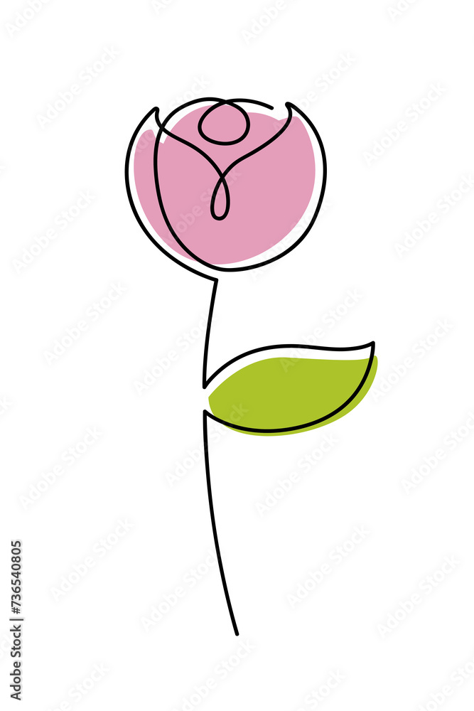 PrintPink flower bud in continuous line art drawing style. Minimalist black linear design isolated on white background. Image illustration in high definition PrintPink flower bud in continuous line art drawing style. Minimalist black linear design isolated on white background. Image illustration in high definition