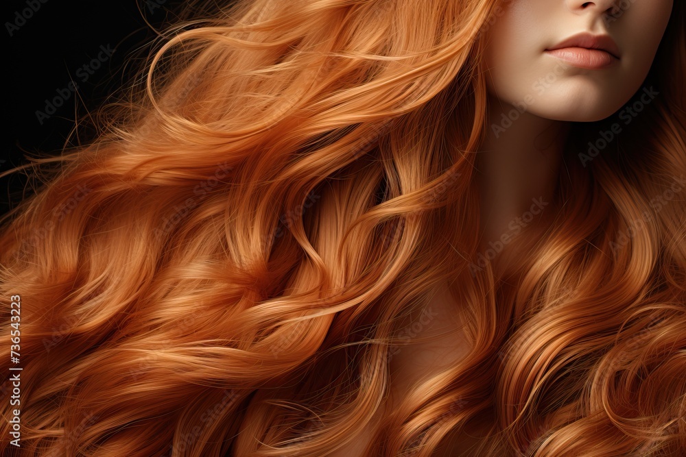 A girl with beautiful long red hair. Curly hair, beautiful hairstyle A girl with beautiful long red hair. Curly hair, beautiful hairstyle