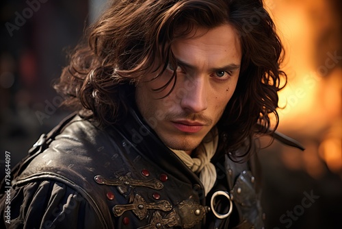 Handsome Young Musketeer in 17th Century Costume