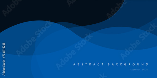Blue wave layer overlaps modern abstract background for template design. Vector illustration photo