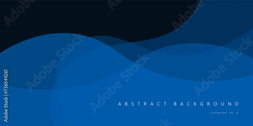 Blue wave layer overlaps modern abstract background for template design. Vector illustration
