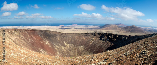 A panoramic view of the Volcan Calderon Hondo Lajares Fuerteventura Canary Islands Spain photo