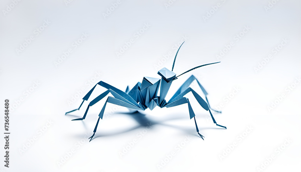 Ameise, Waldameise, Termite in geometrischen Formen, wie 3D Papier wie Origami Falttechnik Tier Symbol Vorlage wildlebende Tiere, Jäger Wildnis beißen Fühler Insekt Beine - obrazy, fototapety, plakaty 