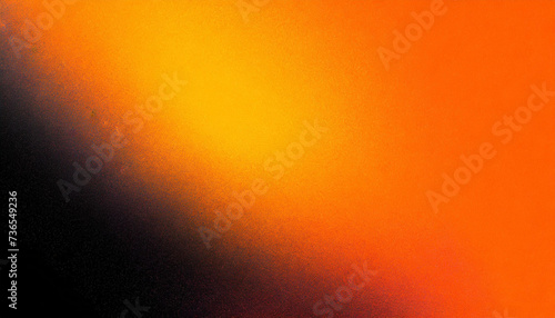 black orange spot , a normal simple grainy noise grungy empty space or spray texture , a rough abstract retro vibe shine bright light and glow background template color gradient