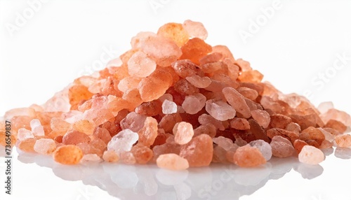 pile of pink himalayan salt isolated