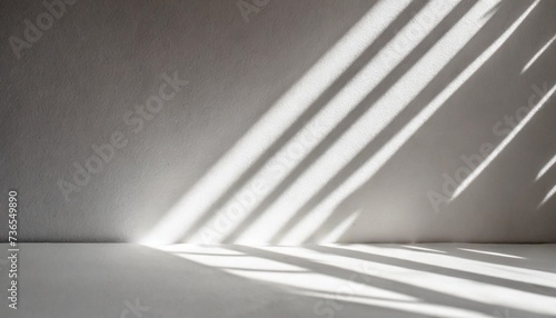 blurred overlay effect for photo and mockups wall texture with organic drop diagonal shadow and rays of light on a white wall shadows for natural light effects