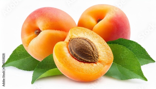 apricots apricots isolate on white whole apricot with half and leaf fresh apricot with clipping path full depth of field