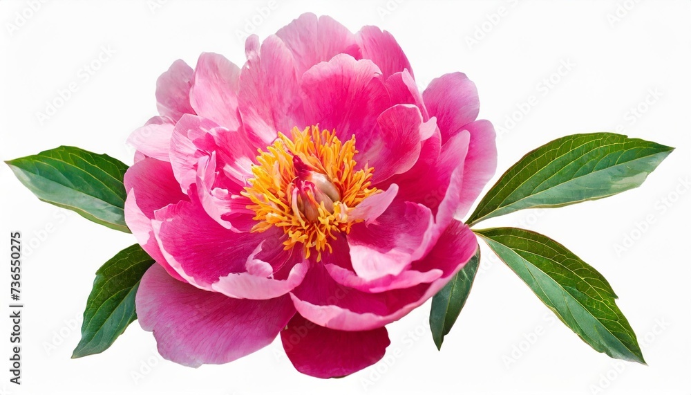peony flower isolated on white old watercolor