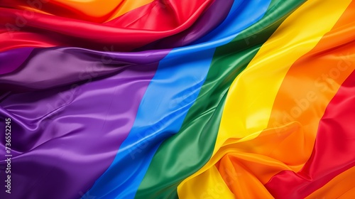 Photograph of a pride flag. Symbol of equal rights. LGBTQ  acceptance.