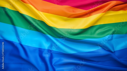 Photograph of a pride flag. Symbol of equal rights. LGBTQ+ acceptance.