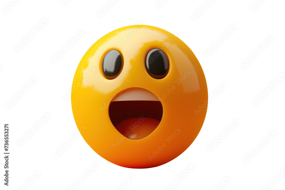 Fototapeta premium Shocked emoji isolated on white