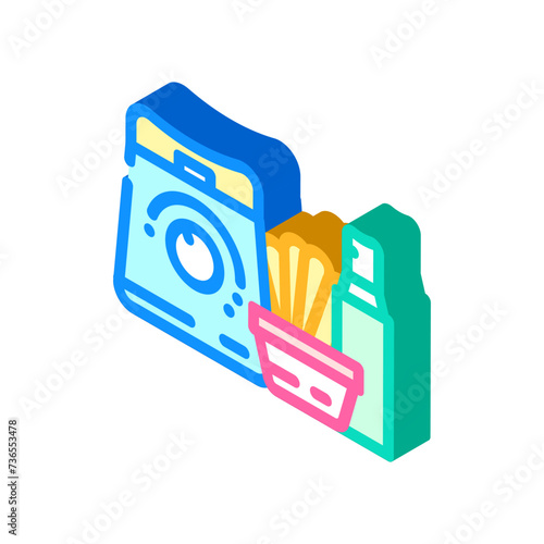 waxing kit hair salon isometric icon vector illustration